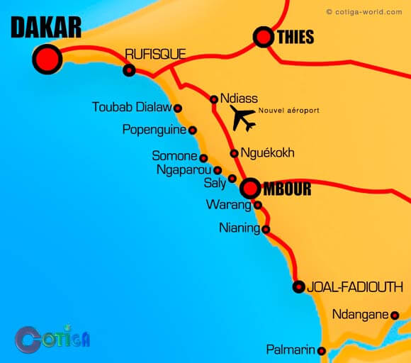 Carte de la Petite Cote du Sénégal